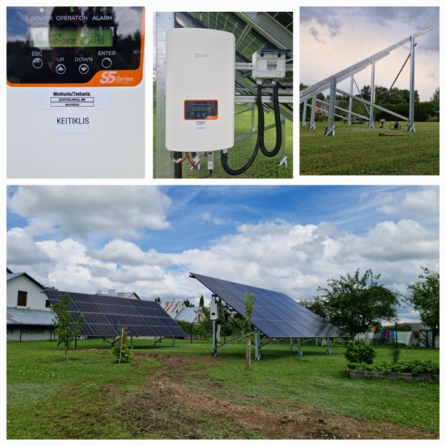 Įtampos keitiklis ir antžeminė saulės elektrinė